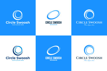 Set collection of circle swoosh logo design template vector illustration idea