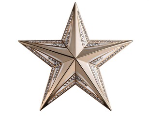 A five-pointed gold star, embellished with clear crystals along its edges
