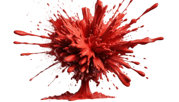 Abstract Red Paint Explosion: A Vivid Burst of Color - Powered by Adobe