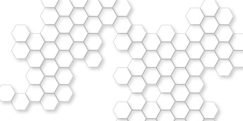 Hexagonal grid tile and mosaic structure mess cell, lustration of outlined hexagons arranged in a honeycomb pattern, shiny black background ideas for your design banners.