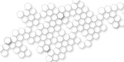 Hexagonal grid tile and mosaic structure mess cell, lustration of outlined hexagons arranged in a honeycomb pattern, shiny black background ideas for your design banners.