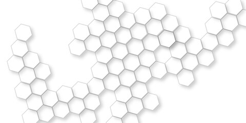 Hexagonal grid tile and mosaic structure mess cell, lustration of outlined hexagons arranged in a honeycomb pattern, shiny black background ideas for your design banners.