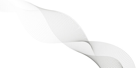 Modern abstract white wave digital geometric Technology, intersecting curved lines forming an abstract wave, abstract grey smooth wave lines element swoosh speed wave lines modern stream background.