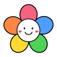 colorful smile lgbt flower icon