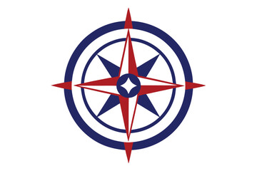 Vintage gold outline rose compass icon