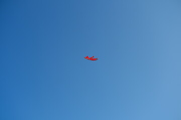 Colorful Kites Flying in Bright Blue Sky