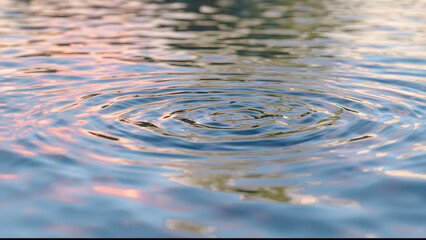 Water Ripple with Sunset Reflections