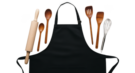 Baking tools against an apron