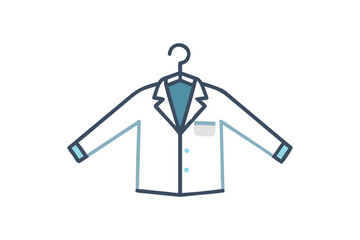 Lab Coat Icon Hanging on Hanger for Medical and Science Concepts