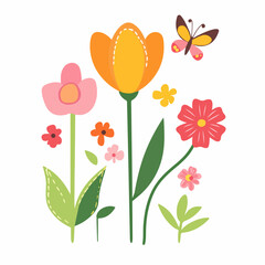 Flower design. Exquisite vector floral patterns.