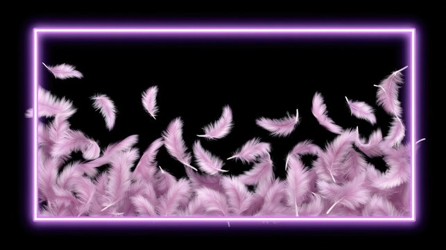 Neon-themed confetti poster with glowing particles and high contrast text area for tech or nightlife promotions