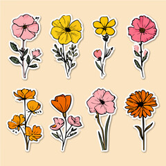 Flower design. Exquisite vector floral patterns.
