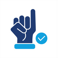 Promise Flat Blue Icon Vector Illustration