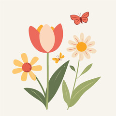 Flower design. Exquisite vector floral patterns.
