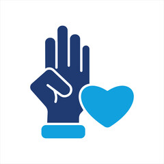 Sincerity Flat Blue Icon Vector Illustration