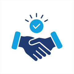 Commitment Flat Blue Icon Vector Illustration