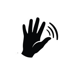Obraz premium Vector art of waving hand icon isolated on white background