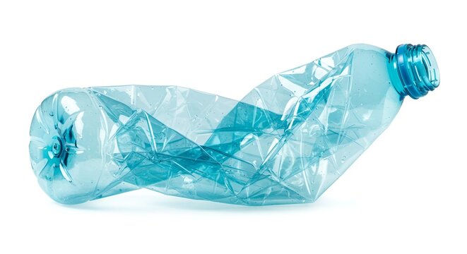 Crushed Blue Plastic Water Bottle Environmental Issue