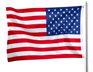 A full shot of a flag waving in the wind