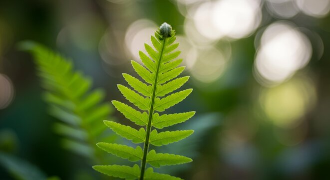 Close Up of Green Fern Leaf