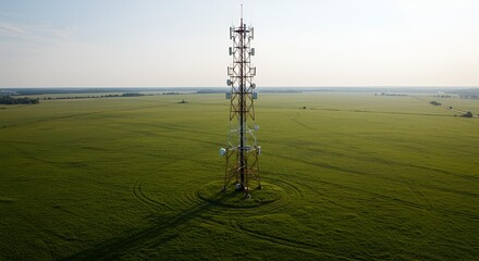 Telecommunications Tower in Rural Landscape