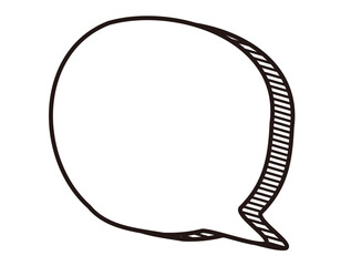 手書き風吹き出し影アメコミ　白黒　いびつ　5