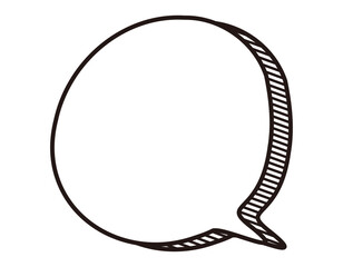 手書き風吹き出し影アメコミ　白黒　いびつ　7