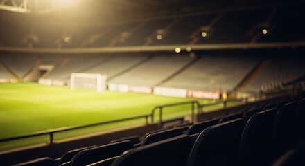 Obraz premium Stadium Empty Seats Goal Field Bright
