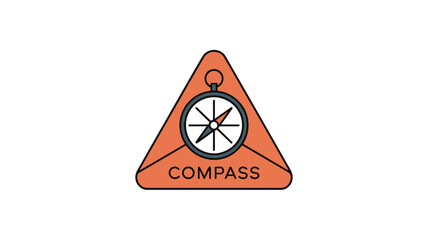 A compass icon inside a triangle with the word compass written below the compass illustration