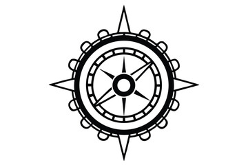 Steampunk compass with metallic gears and intricate details © MdMosarofHossain