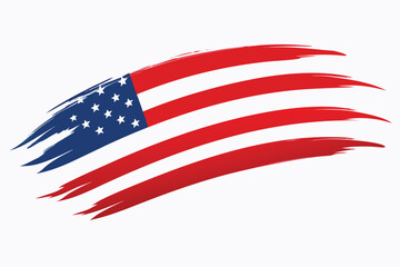 Stylized brush stroke american flag vector design