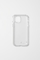 A transparent phone case with a minimalist design, showcasing sleek and protective features