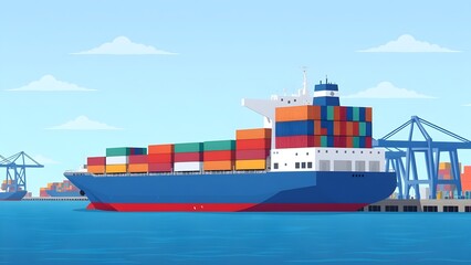Fototapeta premium container cargo freight ship