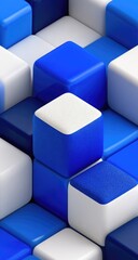 Obraz premium Abstract pattern of blue and white cubes