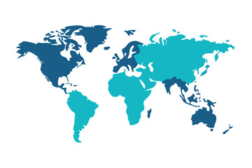 Global map illustration on a clean white background
