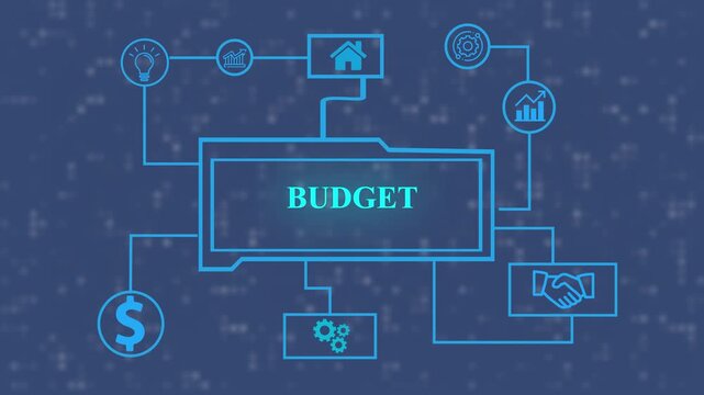 Budget planning business finance concept on virtual screen interface. Business, technology, internet and networking concept. Business digital background. - Powered by Adobe