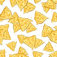 Vector Nachos Seamless Pattern