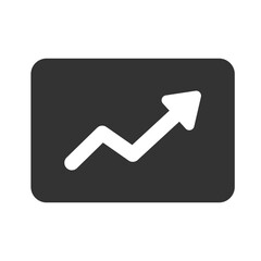 Simple upward trend graph icon showing business growth and positive analytics – flat vector illustration
