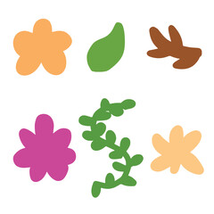 Spring flower icon, cute summer plant element, floral doodle set isolated on white background. Abstract modern vector illustration symbol.