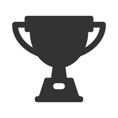 Simple black trophy icon vector illustration representing award, achievement, and victory
