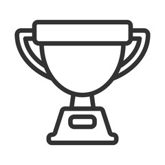 Outline style trophy icon vector illustration symbolizing award, victory, and achievement
