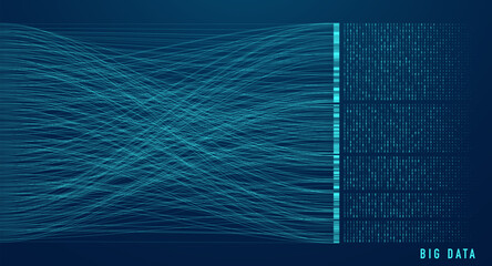 Abstract infographics visualization. Big data code representation. Futuristic network or business analytics. Graphic concept for your design