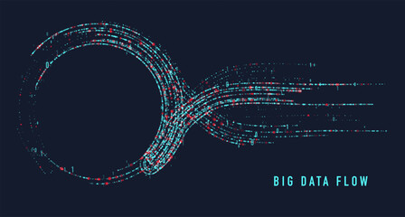 Abstract infographics visualization. Big data code representation. Futuristic network or business analytics. Graphic concept for your design