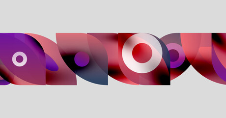 Abstract shapes overlap, creating vibrant color gradients. Forms suggest fluid movement, modern design aesthetic.