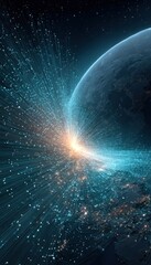 Obraz premium Digital planet burst