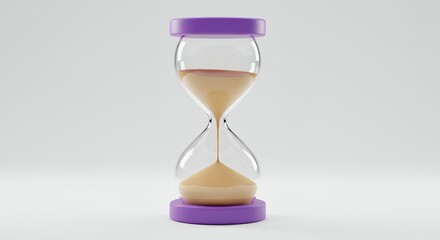 Hourglass image time management concept with sand flow