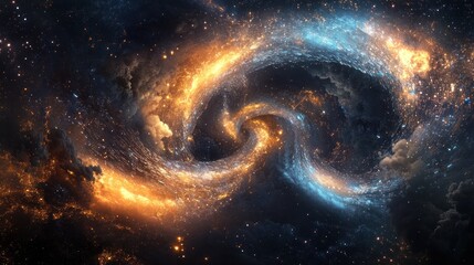 Obraz premium Cosmic Swirl of Light and Darkness in the Starry Night Sky