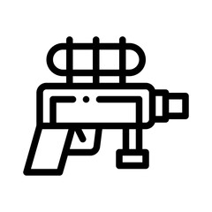 water gun line icon