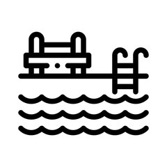 swimming pool line icon
