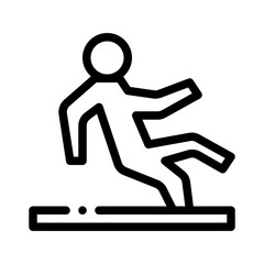 slippery surface line icon